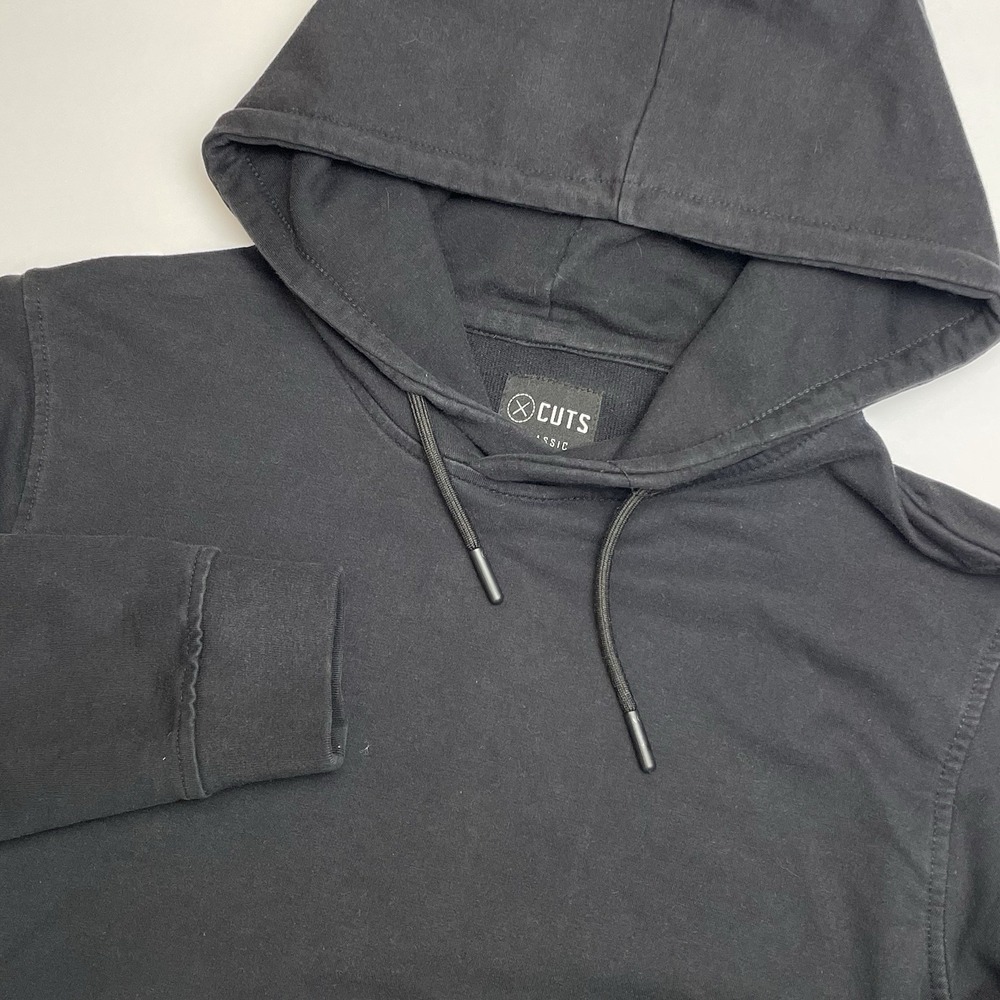 Cuts Clothing Hyperloop Hoodie Mens Medium Black Pullover Athletic Sweatshirt